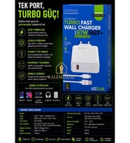 Kalemhane 67W Turbo Hızlı Şarj Başlığı Çıkış Typ-c - Usb Giriş ve Kablo 3.4A 1m
