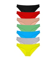 7 adet Süper Eko Set Likralı Kadın Slip Külot Çok Renkli