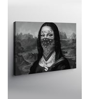 Kanvas Tablo Maskeli Monalisa Kadın Grafiti