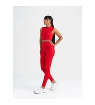 Sculpt Line Kırmızı Dikiş Modelli Spor Tayt