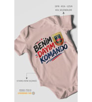 Benim Dayım Komando! Kısa Kollu Bebek Body %100 Pamuk