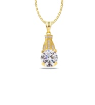 925 Ayar Gümüş Lale Kolye (Gold)