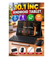 10.1 İnç Android Tablet Seti – 16GB RAM, 1TB Hafıza, 5G, 10000mAh, Klavye Mouse ve Kalem