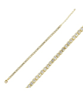 Taşlı Altın Kaplama Bileklik BLK12 (Gold)