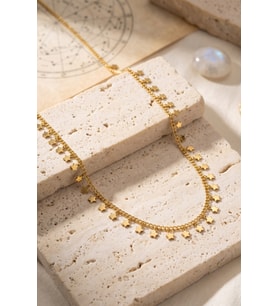 Gold Renk Yıldız Pul Model 60 cm Kadın Kolye TJ-BKO11211