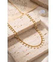 Gold Renk Yıldız Pul Model 60 cm Kadın Kolye TJ-BKO11211