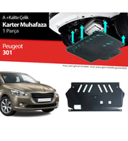 Peugeot 301 Çelik Karter Muhafaza Koruma 2012 2013 2014 2015 2016 2017 2018 2019 2020