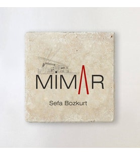 Kişiye Özel Mimarlara Özel Mesleki Taş Bardak Altlığı