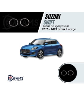 Suzuki Swift 2017-2023 Krom Sis Çerçevesi 2 Parça Paslanmaz Çelik