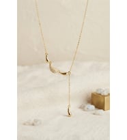 Pirinç Gold Renk Zirkon Taşlı Damla Model Kadın Kolye TJ-BKO11239