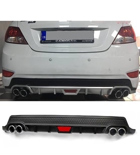 Hyundai Accent Blue Siyah Difüzör Difizör Yuvarlak Egzoz Görünüm Kulaklı Tip 2010 - 2018