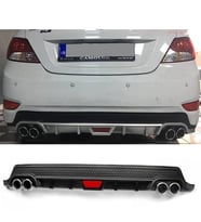 Hyundai Accent Blue Siyah Difüzör Difizör Yuvarlak Egzoz Görünüm Kulaklı Tip 2010 - 2018