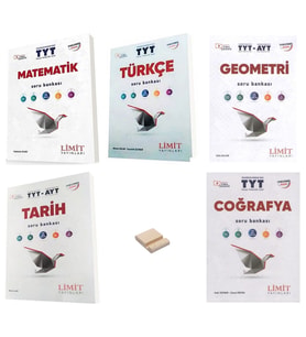 Limit TYT Matematik Türkçe Geometri Tarih ve Coğrafya Soru Bankası 5li Set + Telefon Standı