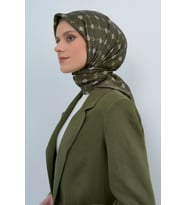 Armine Saf İpek Sura Eşarp-2026 İlkbahar-Yaz- 953000D (Haki)