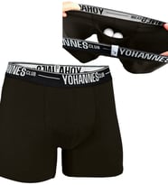 Yohannes Club, Erkek Özel Keseli Pamuklu Boxer, Renk Seçenekli, Tekli paket (Siyah)