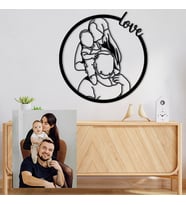 Kişiye Özel Fotoğraf Ciziminden Love Temalı Dekoratif Tablo (1,2 Veya 3 Kişilik Fotoğraf)