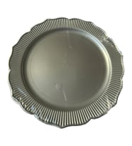 Parti Davet Piknik Doğum Günü Sert Plastik Mika Tabak - Gri - 18 Cm. - 6'lı Paket
