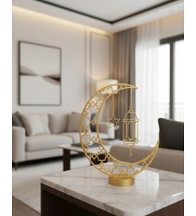3D Hilal Cami Dekor Özel Baskı 20x20 cm Şık Masa Üstü