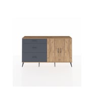 Arges Konsol 2 Raflı 3 Çekmeceli 2 Kapaklı 176x30x99 Çam-Çam/Antrasit