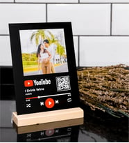 Kişiye Özel Youtube QR Kodlu Plak Siyah