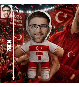 BK Gift Kişiye Özel Türkiye Taraftar Temalı 2026 Dünya Kupası Tasarımlı Bebek Yastık -2, Tek Yürek Milli Takım Ruhu