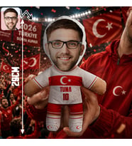 BK Gift Kişiye Özel Türkiye Taraftar Temalı 2026 Dünya Kupası Tasarımlı Bebek Yastık -2, Tek Yürek Milli Takım Ruhu