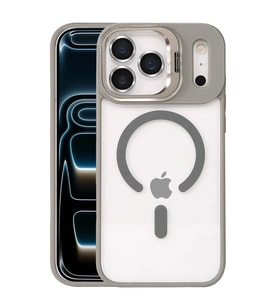 Durukar® iPhone 17 Pro Remim Lensli Magsafe Standlı Kapak - Titan Gri