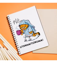 Uyanamıyorum! (Garfield) Tasarımlı Defter Kişiye Özel