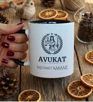 Kişiye Özel Karikatürlü Erkek Avukat Kupa Bardak Avukatlar Günü Hediyesi