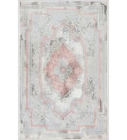 Eliana Home Baskılı, Yıkanabilir Kaymaz Taban Salon Halısı LNA0776 100x150 cm (Pembe)