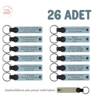 Gök Mavi & Sütlü Kahve, Avukatlık Bürosuna Özel Anahtarlık, 26' lı Set, Konuklarınıza Değerli Hediye (Gök Mavisi)