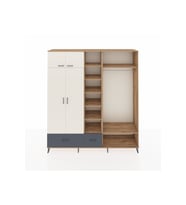 Hyperion Dolap 12 Raflı 2 Çekmeceli 2 Askılı 220x44x243 Çam-Aytaşı/Antrasit