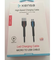 KENSA LEDLİ 1 M USB 3.4 AMPER HIZLI MİCRO  ŞARJ KABLO