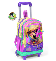 Coral High Kids Sarı Pembe Sevimli Köpek Desenli Üç Bölmeli Çekçekli Okul Sırt Çantası 23952