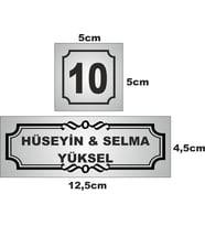 Kapı İsimliği Klasik Ev Dış Kapı İsimliği Çelik Kapı İsimliği Gümüş 02