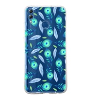 PrintiFy Huawei Honor 8X ile Uyumlu 1mm Slim Fit Nazar Boncuğu 3 Baskılı Şeffaf  Kılıf