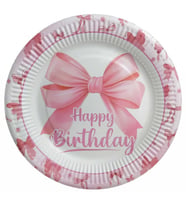 TABAK FİYONK HAPPY BIRHDAY KARTON 300 GR 23CM PK:8-