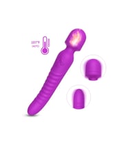 PRIME TOYS Chobe Isıtmalı Çift Titreşim Motorlu Klitoris ve G Nokta Wand Orgazm Vibratör - Mor