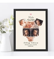 KİŞİYE ÖZEL TASARIM  HEDİYE BABY KOLAJ SİYAH FOTOĞRAF ÇERÇEVESİ 21X30CM
