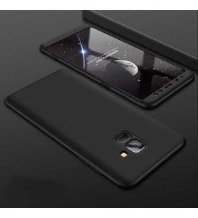 Samsung Galaxy A6 2018 Uyumlu Kılıf Zore Ays Kapak (Siyah-Kırmızı)