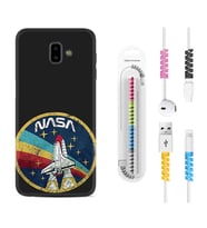 Samsung J6 Plus J7 Prime J7 Pro M20 Kılıf Kablo Koruma Spiral Silikon Nasa 1326