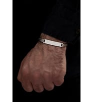 İsim Yazılabilir 2.8 mm Çift Yuvarlak Kral Gümüş Bileklik - Işıklı Kutuda