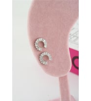 Kadın Özel Tasarım Zirkon Taşlı 2'li Minimal Küpe