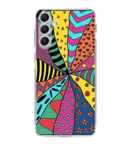 PrintiFy Samsung Galaxy A34 ile Uyumlu 1mm Slim Fit Retro Colors 4 Baskılı Şeffaf  Kılıf