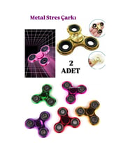 2 Adet-Karışık Renkli Metal Gövdeli Stres Çarkı Hızlı Dönüşlü Metal Stres Çarkı Stres Atıcı Oyuncak