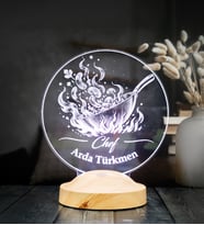 Şefe Aşçıya Hediye LED Lamba, Kişiye Özel Chef Mutfak Masa Lambası Restoran Yeni İş Hediyesi