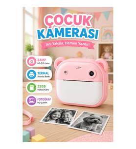 Termal Baskılı HD Şipşak Kamera 24MP Çift Lens 32GB Hafızalı Fotoğraf Makinesi