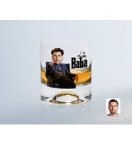 BK Gift Kişiye Özel Renkli Baskılı Godfather Baba Karikatürlü Viski Bardağı-9 (Beyaz)