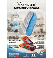 Voyager Memory Foam MFG Terleme Yapmayan Özel Dizayn Ortopedik Tabanlık Gri