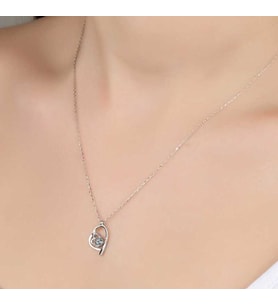 SWAROVSKİ TAŞLI KALP 925 AYAR GÜMÜŞ KOLYE